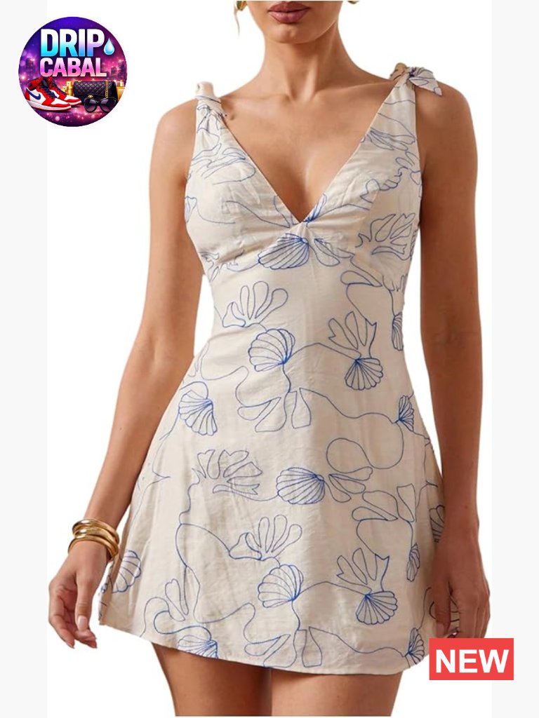 Women's Casual V-Neck Bodycon Mini Dress With Backless